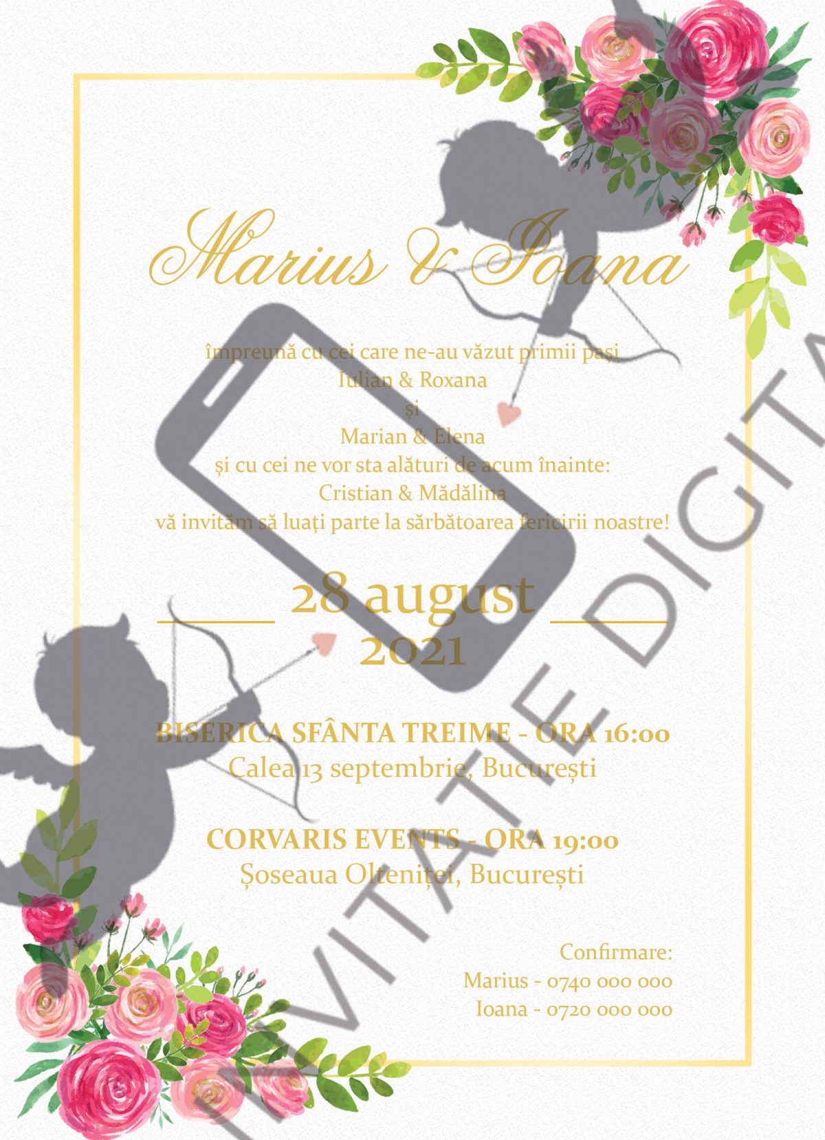 invitatie nunta cu flori 001